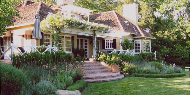 Raised planters and a terraced hillside